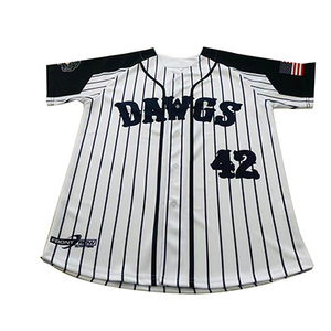 Hochwertige benutzer definierte Sublimation Herrenmode gestreiftes <span class=keywords><strong>Baseball</strong></span>-Trikot - Product Image 1