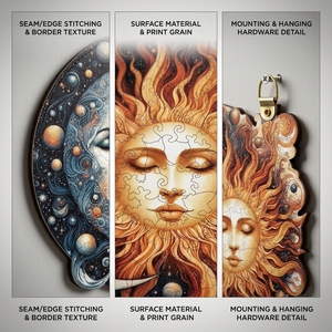 Arte Mural Personalizado Cortado con Láser, Rompecabezas de 61x63cm, <span class=keywords><strong>MDF</strong></span> con Borde Texturizado, Herrajes de Montaje, 5mm de Grosor, Ecológico, Seguro, No Tóxico, Resistente - Product Image 3