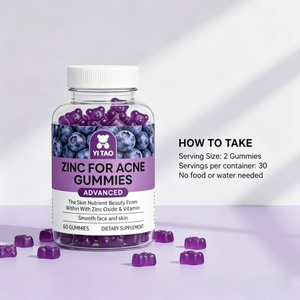 Gomitas OEM para limpieza de la piel, suavizantes, blanqueadoras faciales, cuidado de la piel, belleza, salud, suplemento de zinc para eliminar el acné - Product Image 4