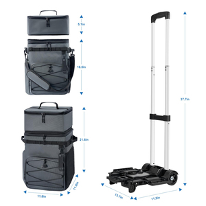 Bolsa Refrigeradora con Ruedas y Asa para 72 Latas, Nevera Portátil Plegable para Playa, Camping y Eventos Deportivos - Product Image 4