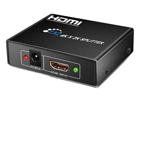 جهاز الفاصل HDMI SY 1X2 1 في 2 بجودة 4k، 4K*2K، متوافق مع إصدار HDMI 1.4، تغليف بغلاف حديدي وصندوق ملون