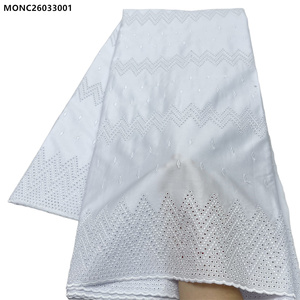 Tissu en dentelle suisse en voile brodé 100 % coton africain <span class=keywords><strong>royal</strong></span> - Product Image 4