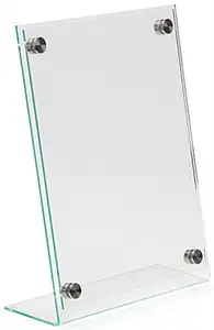 Suporte de exposição acrílico transparente personalizado A4 /A5/A6 do cartão do sinal do Desktop do contador do uso da tabela do tamanho