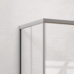 Kamalu KE-1000A Moderna Cabina Doccia 70x70 con Telaio in Alluminio Argento Opaco e Doppia Porta Scorrevole per Bagno - Product Image 5
