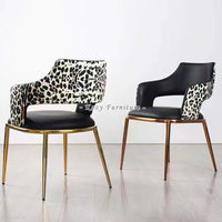 Chaise de salle à manger à imprimé léopard, design moderne et luxueux, style rétro, minimaliste, chaise de maquillage