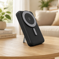 Nouvelle arrivée : Chargeur sans fil magnétique, batterie externe 10000 mAh avec support pliable intégré, double charge rapide, batteries externes avec câble