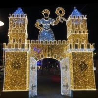 Décoration commerciale de rue de centre commercial, lumières LED 3D à motifs pour la mosquée de Ramadan