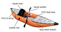 Planche de pêche gonflable pouces, accessoire en teck, paddle gonflable pour leurres