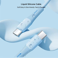 Cable USB tipo C de carga rápida de silicona líquida PD60W 1M Cable tipo C suave y duradero Universal para IPhone 16 Samsung Google Pixel
