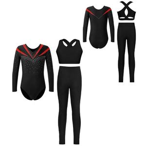 Justaucorps de gymnastique pour filles de 6 à 16 ans, tenue de danse, tenue de patinage artistique, justaucorps avec veste et legging pour costume de danse lyrique - Product Image 5