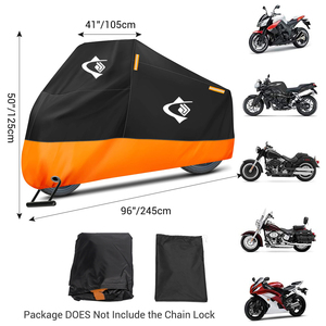 Copertura per <span class=keywords><strong>moto</strong></span> 210D borsa portaoggetti per strisce riflettenti impermeabile e antipolvere nera per esterni per tutti gli usi - Product Image 3