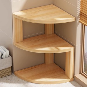 Corner <b>Shelf</b> 3 Tier Wood Storage Rack For Bedroom Living Room Office <b>Desk</b> Organization - Product Image 1