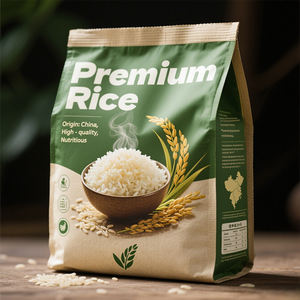 Sac d'Emballage en Papier pour Riz Biologique <span class=keywords><strong>de</strong></span> 1kg et 2kg, Personnalisé, Vente en Gros, avec Fermeture Éclair, Poignée et Ouverture Facile, pour Céréales et Farine - Product Image 1