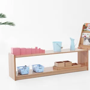 Armario de madera de juguete Montessori para niños, mueble de almacenamiento