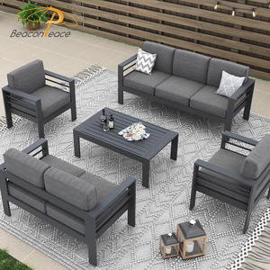 Ensemble <span class=keywords><strong>de</strong></span> canapés d'extérieur en aluminium moderne meubles <span class=keywords><strong>de</strong></span> <span class=keywords><strong>jardin</strong></span> étanche terrasse patio ensemble <span class=keywords><strong>de</strong></span> canapés sectionnels pour Village Courtayrd - Product Image 2