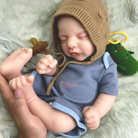 Lebensechte Reborn-Puppe mit geschlossenen Augen, anatomisch korrekt, mit nutzbarem Schnuller, interaktive Puppe, 18-Zoll-Spielzeug, Weihnachtsgeschenke