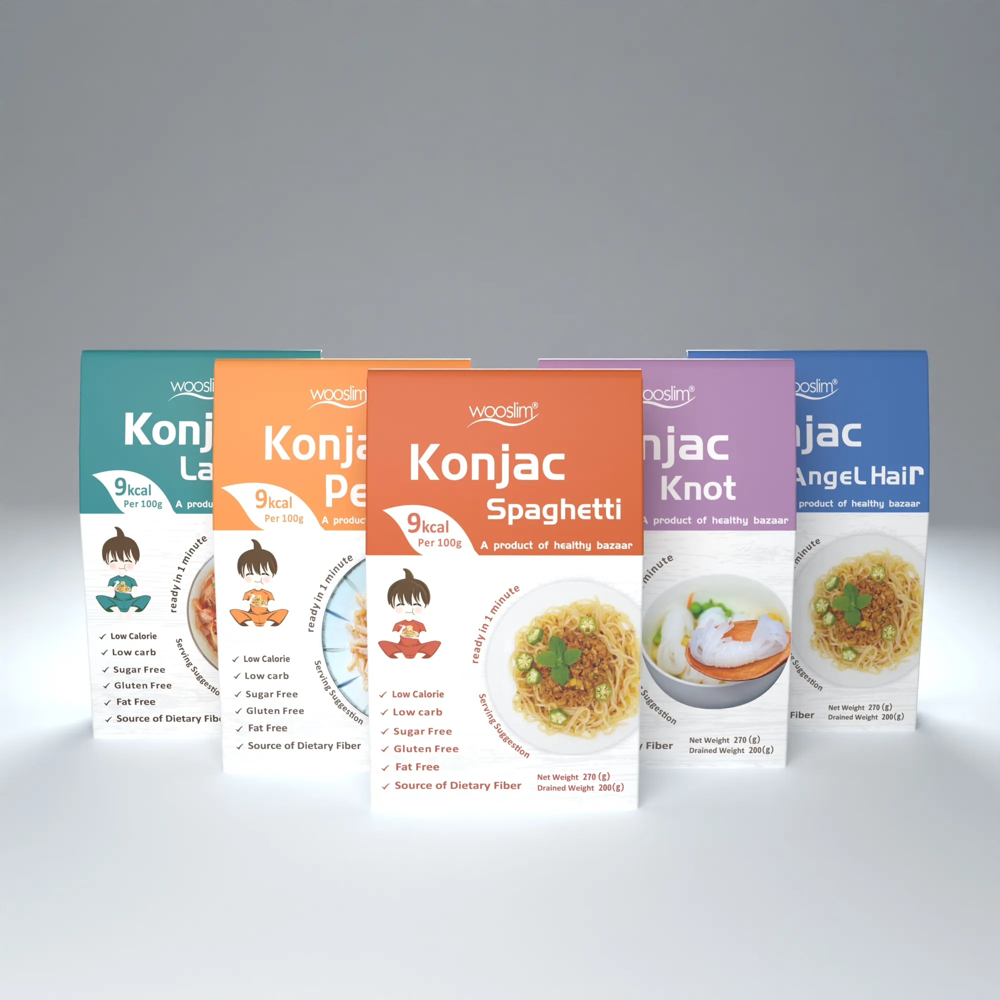 Cibo all'ingrosso Keto senza glutine Ramen Noodles coreani riso secco Konjac istantaneo Shirataki Riz