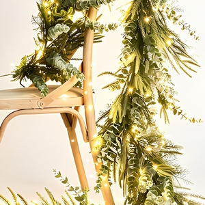 <span class=keywords><strong>Guirlande</strong></span> de Noël artificielle en pin de Norfolk avec lumières LED, 58,27 pouces, vert, <span class=keywords><strong>pour</strong></span> décorer les portes, les murs et les escaliers - Product Image 2