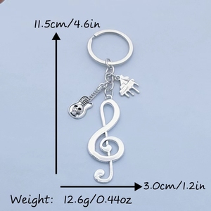 พวงกุญแจรูปโน้ตดนตรีสไตล์ยุโรปและอเมริกา ของขวัญสุดสร้างสรรค์ จี้ห้อยกระเป๋า พวงกุญแจดนตรี - Product Image 5