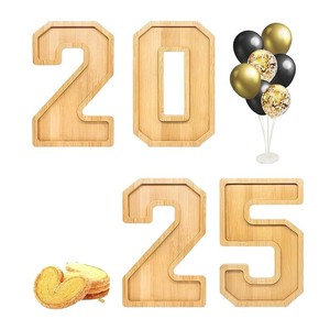 Plateau rectangulaire en bambou, plateau de service en bois massif pour fête, décorations du nouvel an, 1 pièce, style décontracté - Product Image 5