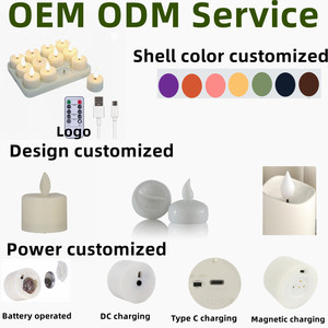 Langlebige, Flammenlose <span class=keywords><strong>LED</strong></span> Teelichtkerzen mit 3D-Dochten, Typ C Wiederaufladbar, mit Ladestation und 10-Tasten-Fernbedienung für die Heimdekoration - Product Image 3