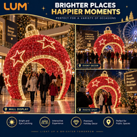 Guirlande lumineuse LED de 4 m de diamètre, boule géante à traverser avec structure en aluminium pour motif lumineux de Noël