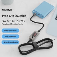 Câble factice Type-C vers DC DC005 multifonction à tension réglable 9V-20V 100W pour la charge des ordinateurs portables, des caméras embarquées et des moniteurs
