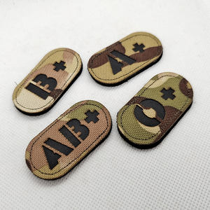 Parche de Resina de Tela de Lona Ecológica Reflectante Infrarroja para Grupos Sanguíneos A+B+AB+O+, Kit de Primeros Auxilios, Insignia Negra Camuflada, Resistente a la Decoloración, Alta Calidad - Product Image 2