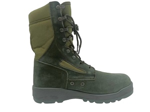 Bottes en cuir suédé vert très foncé noir DMS TSB21-4 - Product Image 2