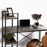Bureau d'ordinateur de 120CM, 47 pouces, Simple et moderne, avec étagère de rangement, bureau en métal et en bois, pour maison
