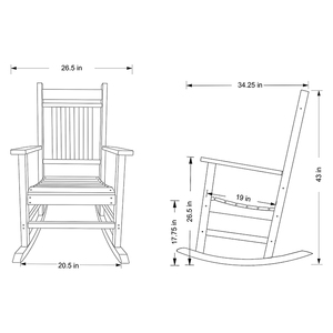 DU'S <strong>White</strong> Outdoor <strong>Rocking</strong> <strong>Chair</strong> Classic Garden <strong>Chair</strong> Patio Deck <strong>Chair</strong> with Armrests - Product Image 6