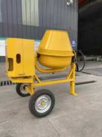 Bétonnière diesel mini 300L-500L, moteur 4kW, alimentation en eau manuelle, haute efficacité, machine à mélanger le ciment portable et mobile, télécommande