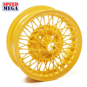 Rueda de Coche de Pasajeros con 48 Radios Amarillos, Estilo Vintage, Color Personalizado, para Mejora de Coches Clásicos, Bond Equipe, Triumph - Product Image 1