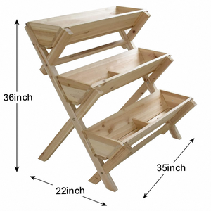 Jardinière surélevée rustique à 3 niveaux pour l'extérieur, grandes jardinières pour légumes, fleurs, jardin extérieur - Product Image 2