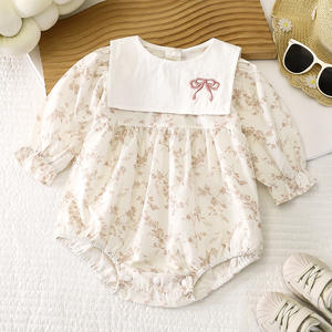 2025 ODMニット漫画花柄ロンパースかわいい新しい男の子女の子赤ちゃんの通気性のある反おなら夏のクロールスーツ長いスナップボタン - Product Image 4