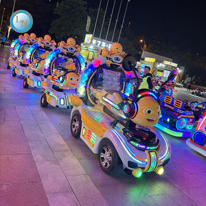 Luxury Electric Trackless Train Fiberglass Metal Outdoor Public Shopping Mall Use Featuring Simulated Leather Seats <b>Shooting</b> - Product Image 4