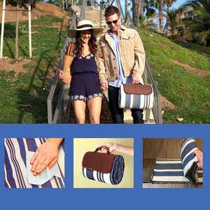 Extra Large <b>Blanket</b> Waterproof Sand Proof Foldable Outdoor <b>Picnic</b> Mat Dual Layer Beach Camping Travel Rug - Product Image 3