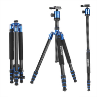 Trépied professionnel ZOMEI Z818C en fibre de carbone, rétractable, réglable, avec rotule, étanche, antichoc, capacité de charge de 15 kg