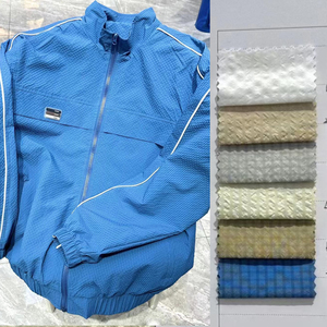 Tela de poliéster jacquard ripstop lisa y arrugada en stock, tela corta para ropa de exterior - Product Image 1