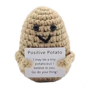 Adorable Mini Poupée Pomme de Terre Positive en Tricot, Jouet de Soutien Émotionnel, Poupée Légume en Crochet - Product Image 1