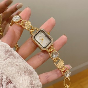 Fashion Irregular Geometric Chains Quartz Wristwatch Colorful Stone <strong>Rectangular</strong> Dial Diamond-Encrusted Womens Quartz <strong>Watch</strong> - Product Image 2