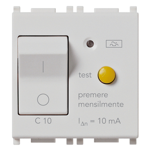 Interruttore Differenziale MTDiff 1P+N C10 10mA con Pulsante di Test - Product Image 1
