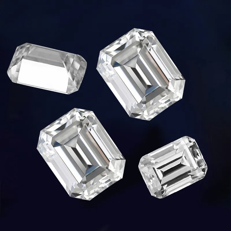 Wholesale Diamond Emerald Cut Moissanite Stones Square Diamond Carat GRA D Color VVS Loose Moissanite