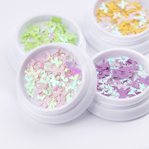 Nuevos productos Colorful 3D Glitter Butterfly Nail Art Glitter Nail Sticker para decoración de uñas - Product Image 1