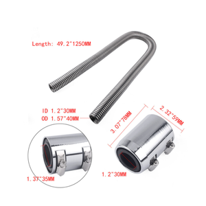 Universal Car 48 ''36" 24 "flessibile Auto superiore inferiore radiatore copertura del tubo flessibile Kit tubo dell'acqua di raffreddamento tappi cromati in acciaio inossidabile V8 - Product Image 2