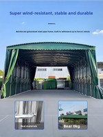 Auvent coulissant mobile rétractable en alliage d'aluminium pour stand alimentaire de marché nocturne, tente manuelle pour entrepôt extérieur et parking