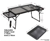 Table de gril portable en aluminium de conception moderne avec chariot de gril inclus et table d'appoint pour la cuisine en plein air Accessoire de barbecue indispensable