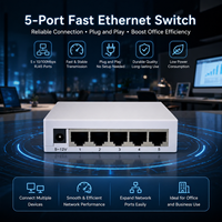 Switch Ethernet rapide non géré 5 ports 10/100 Mbps, boîtier plastique, adapté aux caméras IP de vidéosurveillance