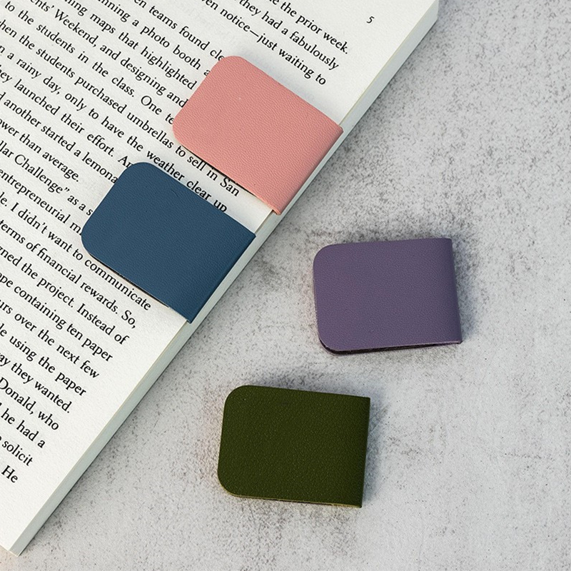 Creative PU Leather Magnetic Bookmark Minimalist