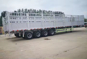 Semi-remorque de transport de bétail (bovins, ovins, volailles) à 3 essieux, 30-60 tonnes, avec ridelles latérales, prix de vente - Product Image 4